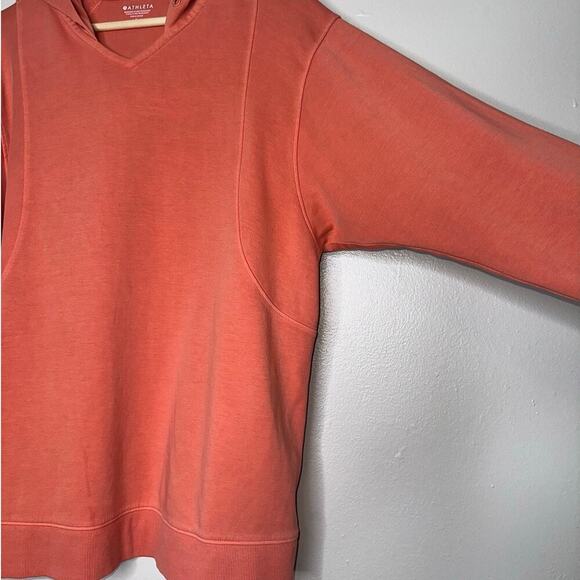 Athleta Sundown Pullover Hoodie Coral/Orange Size Small - Picture 3 of 6